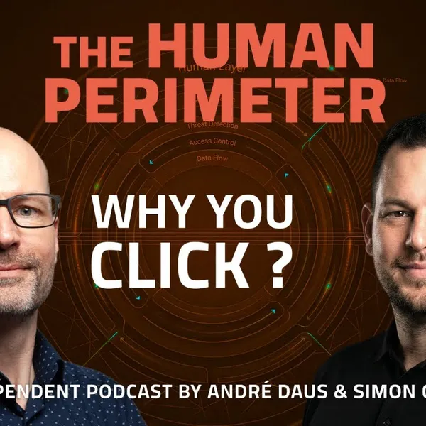 Episode 4 cover with hosts André Daus and Simon Gajdosik and the episode title 'Why You Click?'